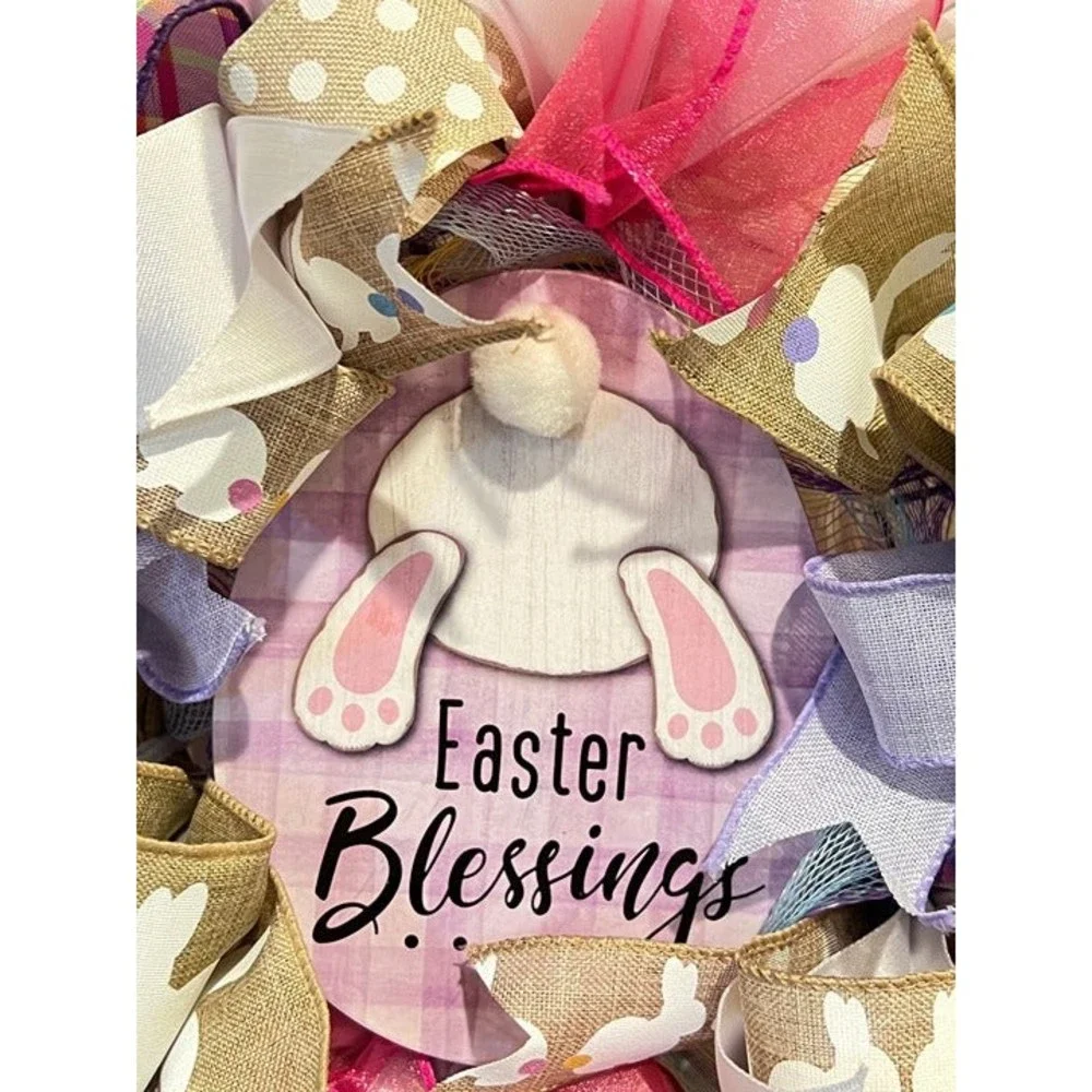 13” Easter Ribbon Wreath 